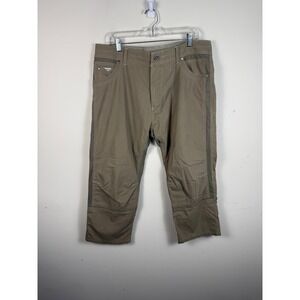 Kuhl Radikl Pants Mens 38x25 Khaki Tan Brown Hiking Outdoor Cropped Hemmed